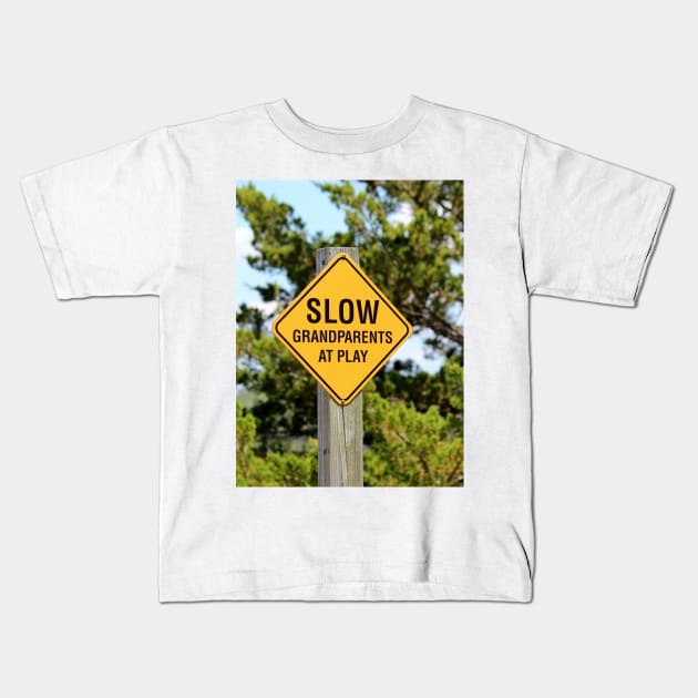 Caution Sign Kids T-Shirt by Cynthia48